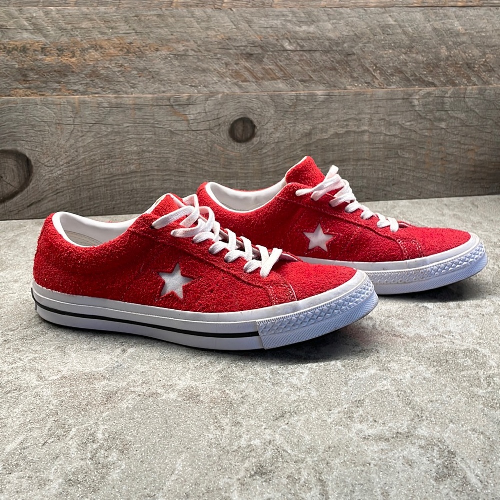 Converse One Star Red Suede Skate Shoes Size Mens 8.5